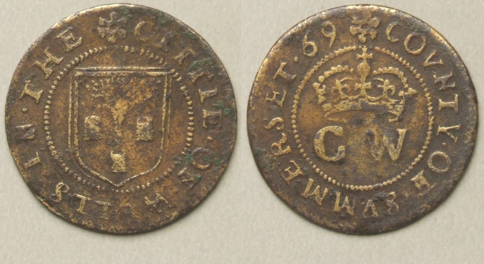 Wells, city issue 1669 farthing